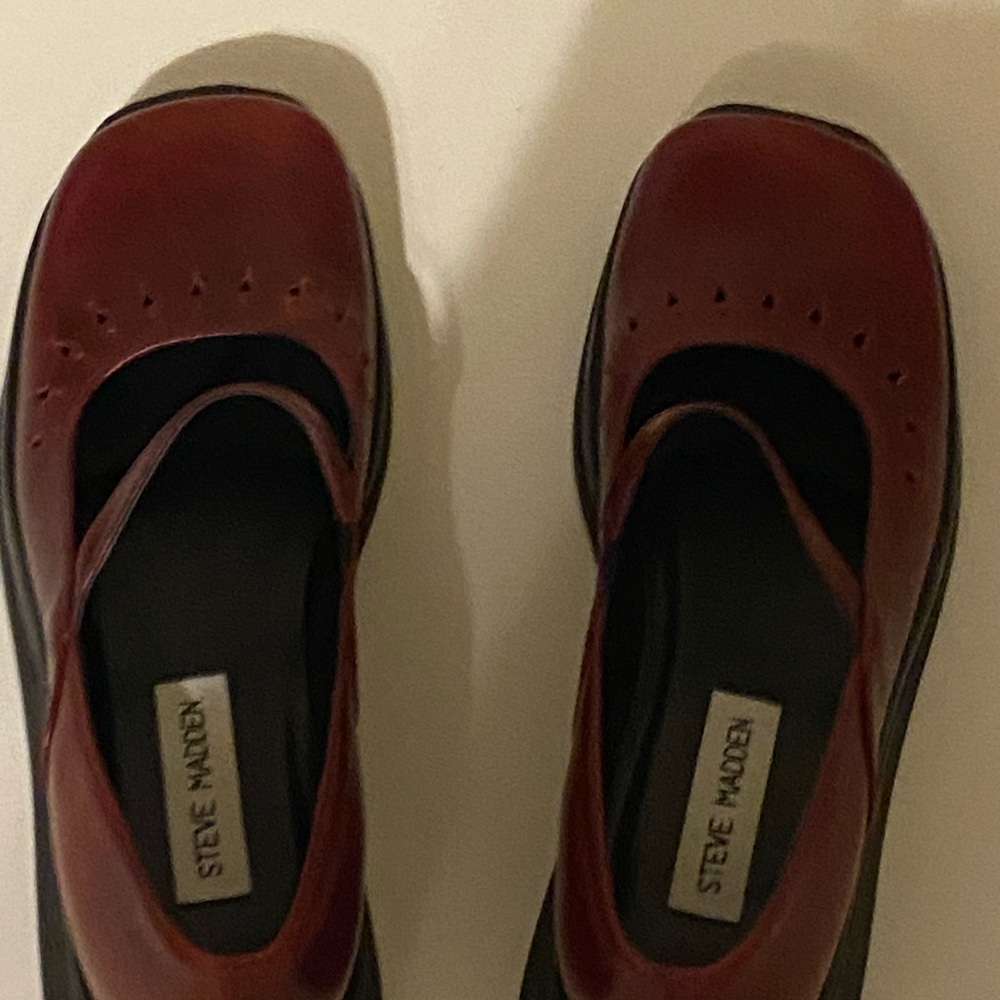 Steve Madden red Leather clogs US 7.5 - Picture 8 of 9